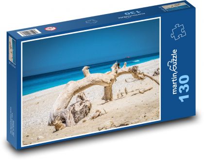 Řecko - ostrovy, pláž - Puzzle 130 dílků, rozměr 28,7x20 cm