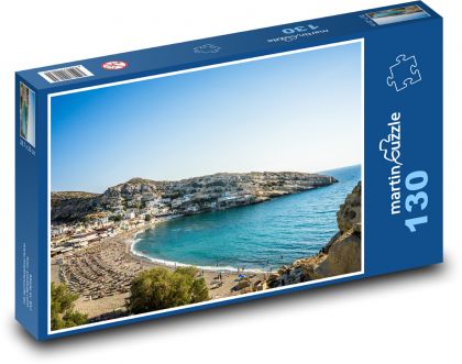 Řecko - Kréta, pláž - Puzzle 130 dílků, rozměr 28,7x20 cm