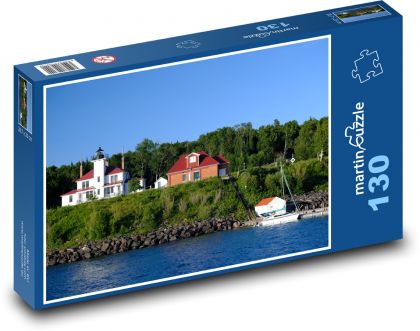 Lake - reef, lighthouse - Puzzle 130 pieces, size 28.7x20 cm 