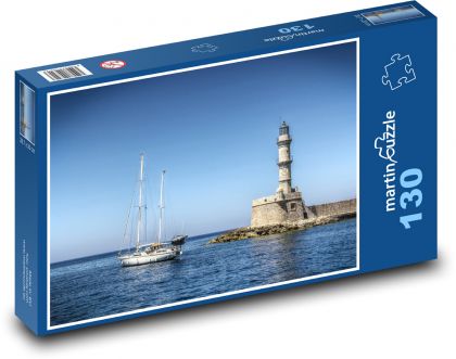 Loď - maják, moře - puzzle 130 dílků