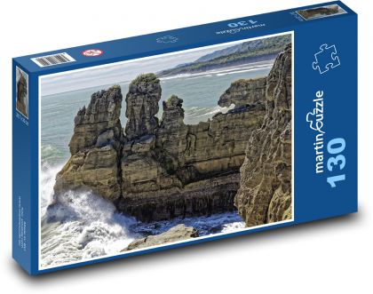 New Zealand - ostov, rock formations - Puzzle 130 pieces, size 28.7x20 cm 