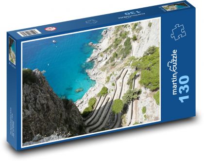 Capri - Włochy, Morze Śródziemne - Puzzle 130 elementów, rozmiar 28,7x20 cm
