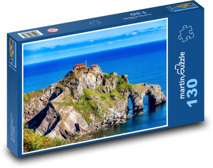 Spain - rock, Gaztelugatxee - Puzzle 130 pieces, size 28.7x20 cm 