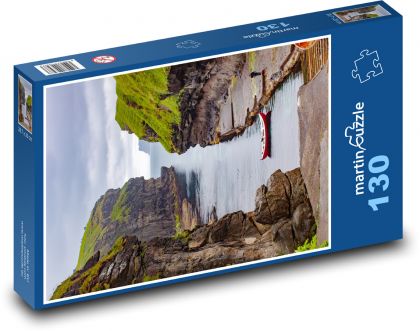 Wyspy Owcze - port, morze - Puzzle 130 elementów, rozmiar 28,7x20 cm