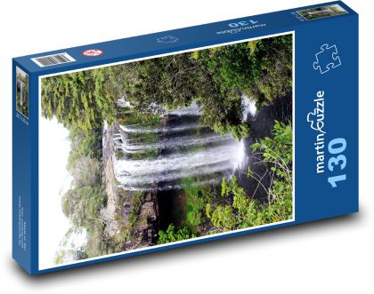 Vodopád - Nový Zéland, příroda - Puzzle 130 dílků, rozměr 28,7x20 cm