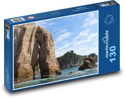 Nowa Zelandia - morze, skały - Puzzle 130 elementów, rozmiar 28,7x20 cm
