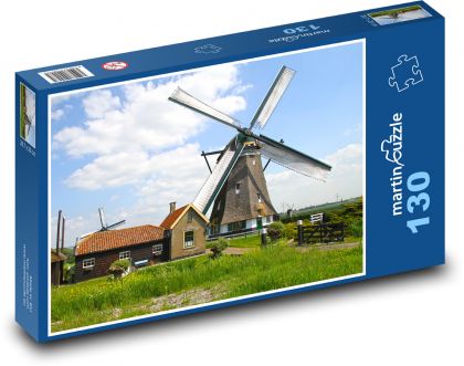 Mlyny - domy, mesto - Puzzle 130 dielikov, rozmer 28,7x20 cm 