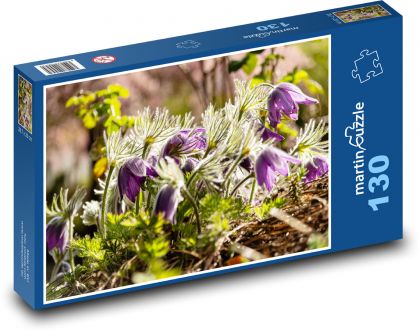 Kwiaty - krokusy, wiosna - Puzzle 130 elementów, rozmiar 28,7x20 cm