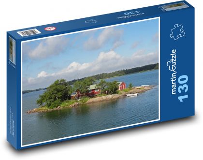 Haus auf der Insel - Wasser, Wohnen - Puzzle - 130 Teile