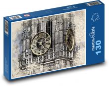 Hodinová veža - kostol, katedrála Puzzle 130 dielikov - 28,7 x 20 cm 