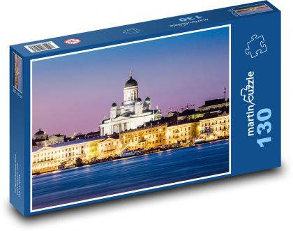 Helsinská katedrála - kostel, Finsko - Puzzle 130 dílků, rozměr 28,7x20 cm
