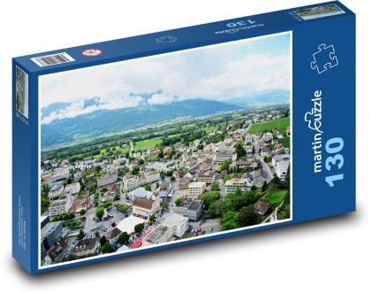 Liechtenstein - miasto, Europa - Puzzle 130 elementów, rozmiar 28,7x20 cm