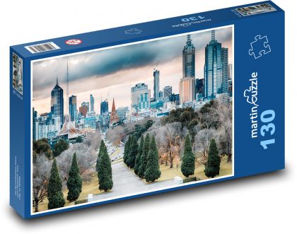 Melbourne - mrakodrapy, Austrália - Puzzle 130 dielikov, rozmer 28,7x20 cm 