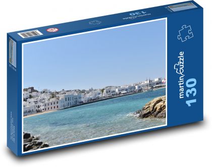 Mykonos - Greece, city - Puzzle 130 pieces, size 28.7x20 cm 