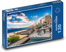 Seattle - modrá obloha, západ slnka Puzzle 130 dielikov - 28,7 x 20 cm