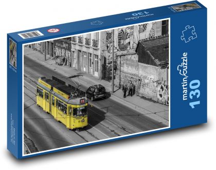 Miasto - tramwaj, transport - Puzzle 130 elementów, rozmiar 28,7x20 cm