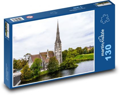 Kostel - Kodaň, Dánsko - puzzle 130 dílků