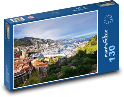 Přístav - jachty, Monako - Puzzle 130 dílků, rozměr 28,7x20 cm