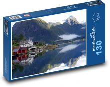 Fjord - odraz, Norsko Puzzle 130 - 28,7x20 cm