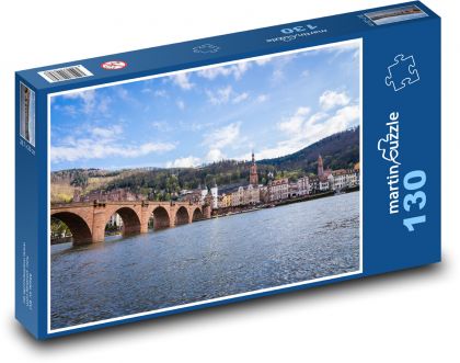 Heidelberg - River Bridge, Germany - Puzzle 130 pieces, size 28.7x20 cm 