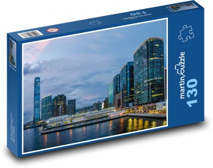 Hongkong - wieżowiec, miasto - Puzzle 130 elementów, rozmiar 28,7x20 cm
