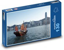 Port - statek Puzzle 130 elementów - 28,7x20 cm