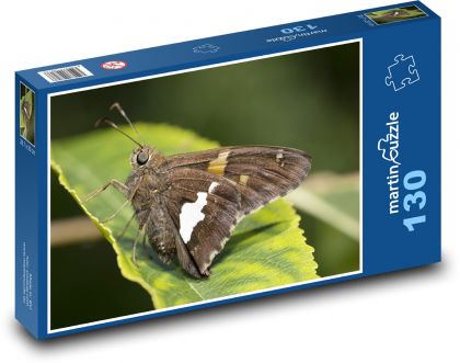 Butterfly - silver dotted - Puzzle 130 pieces, size 28.7x20 cm 