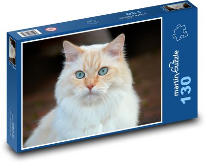 Bílá kočka domácí - puzzle 130 dílků