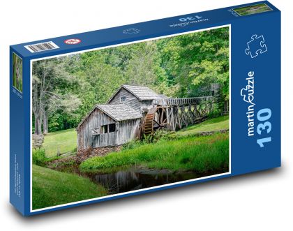 Młyn wodny Mabry - Wirginia - Puzzle 130 elementów, rozmiar 28,7x20 cm