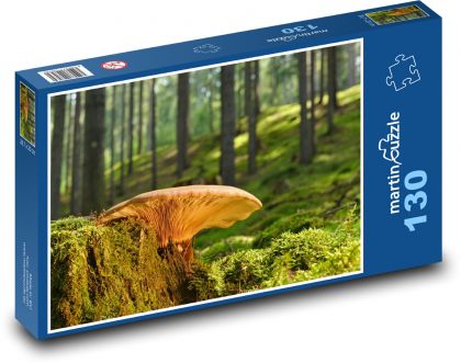 Huby na pni - les, príroda - Puzzle 130 dielikov, rozmer 28,7x20 cm 