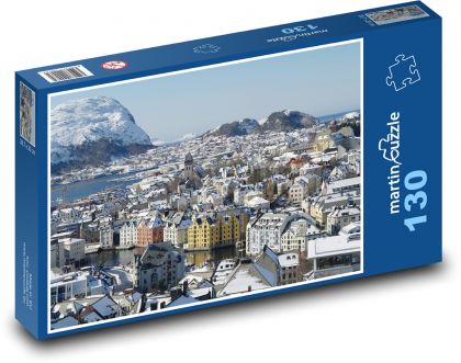 Nórsko - mesto - Puzzle 130 dielikov, rozmer 28,7x20 cm 