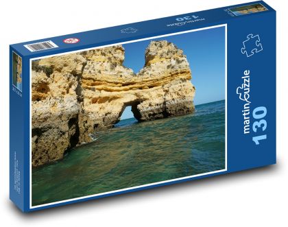 Portugalia - Lagos, skały w morzu - Puzzle 130 elementów, rozmiar 28,7x20 cm