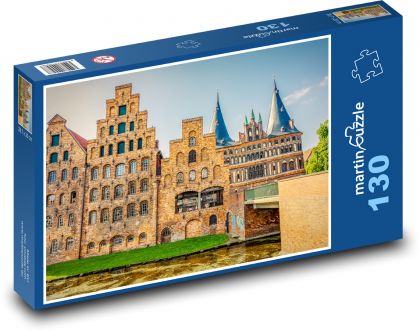 Holštajnské brány - Lübeck, Nemecko - Puzzle 130 dielikov, rozmer 28,7x20 cm 