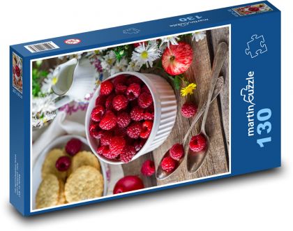 Maliny - letnie owoce - Puzzle 130 elementów, rozmiar 28,7x20 cm