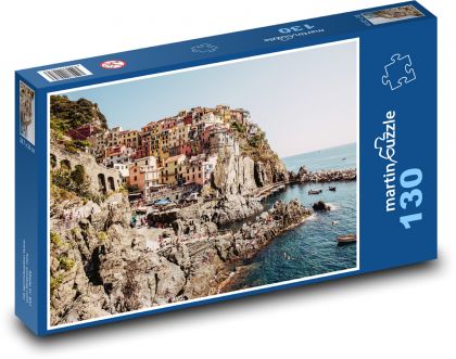 Manarola - Włochy, miasto nad morzem - Puzzle 130 elementów, rozmiar 28,7x20 cm