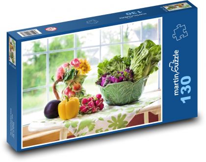 Zelenina - paprika, salát - puzzle 130 dílků