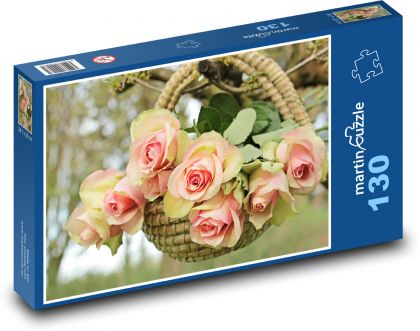 Korb mit Rosen - Puzzle - 130 Teile