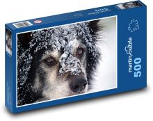 Śnieżna twarz psa Puzzle 500 elementów - 46x30 cm