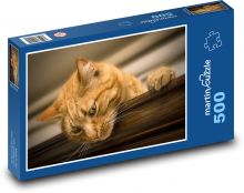 Ryšavá mačka v interiéri Puzzle 500 dielikov - 46 x 30 cm 