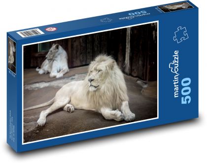 The Majesty of the White Lion - Puzzle of 500 pieces, size 46x30 cm 