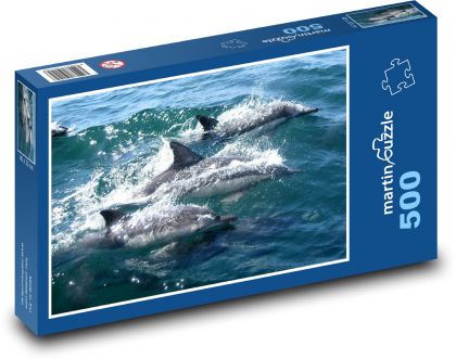 Gruppe von Delfinen im Meer - Puzzle - 500 Teile