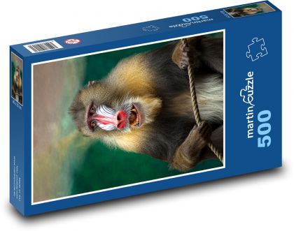 Egzotyczna małpa mandryl - Puzzle 500 elementów, rozmiar 46x30 cm