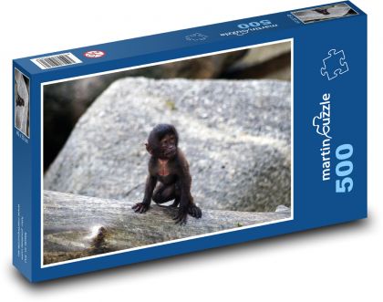 Curious baby monkey - Puzzle of 500 pieces, size 46x30 cm 
