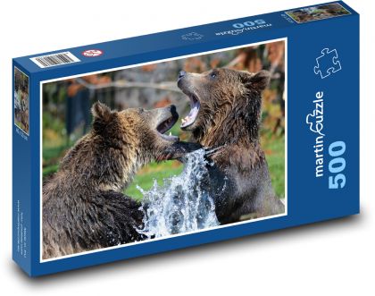 Medvěd grizzly - Puzzle 500 dílků, rozměr 46x30 cm