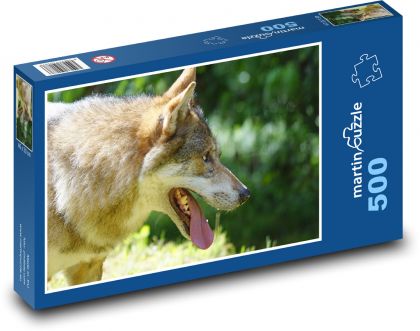 Vlk s vyplazeným jazykom - Puzzle 500 dielikov, rozmer 46x30 cm 
