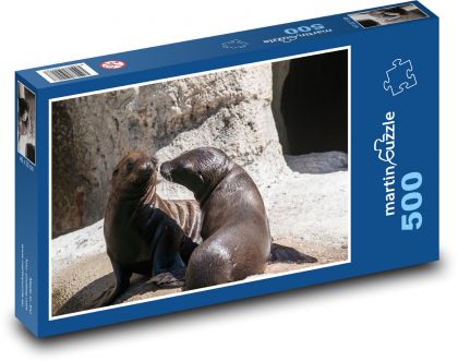 Lachtaní dvojice na slunci - puzzle 500 dílků