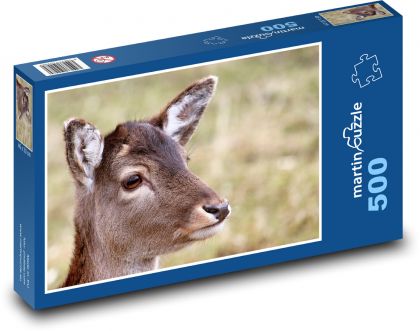 Jelen - laň na louce - Puzzle 500 dílků, rozměr 46x30 cm