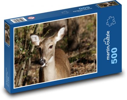 The silent gaze of a forest deer - Puzzle of 500 pieces, size 46x30 cm 