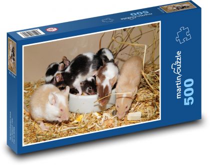Hostina malé myšie rodinky - Puzzle 500 dielikov, rozmer 46x30 cm 