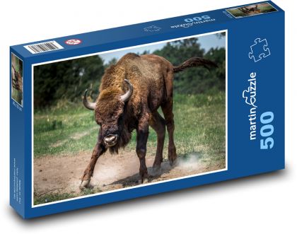 Nahnevaný byvol pripravený na boj - Puzzle 500 dielikov, rozmer 46x30 cm 